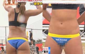 (放送事故)ビーチバレー選手のマンスジ浮いてる☆地上波で食い込み尻えろまん晒すwwwwww(えろ写真&GIFムービー41枚)